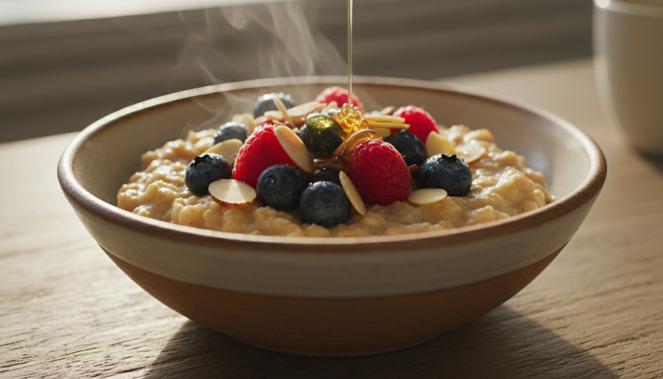 오트밀과 베리류 아침식사