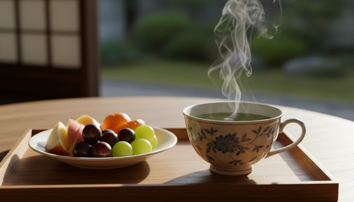 녹차와 과일