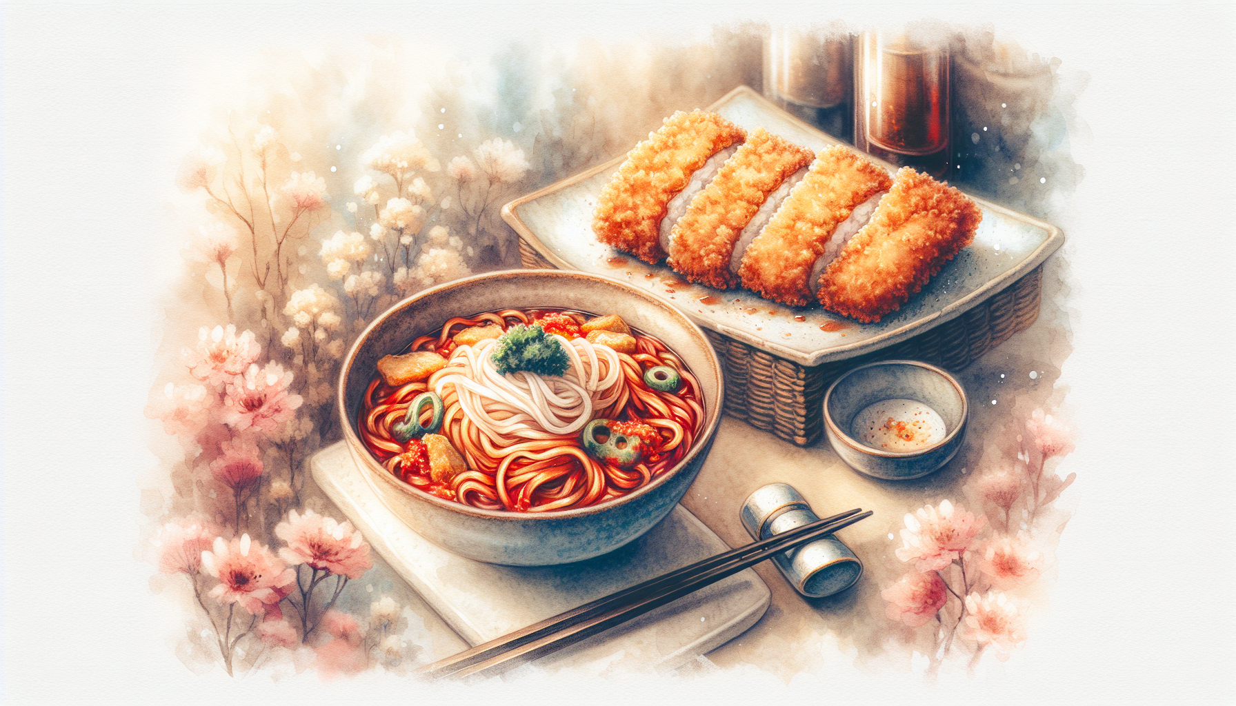 돈까스와 비빔국수, 환상의 궁합! 바삭함과 매콤함의 완벽 조화